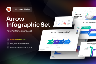 Monster Slides Arrow Infographic Set